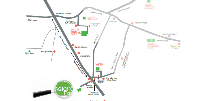 Suvastu Astoria Park Location Map